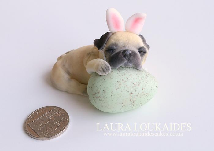 Tiny Easter Bunny Pug