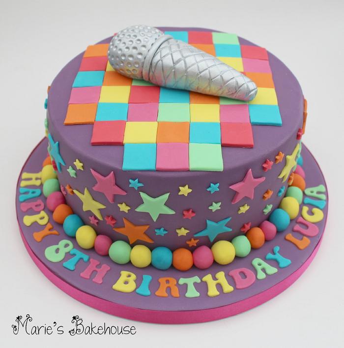 Disco and Singing Themed Cake
