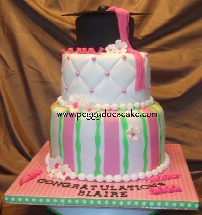 Pastel Graduation Cake