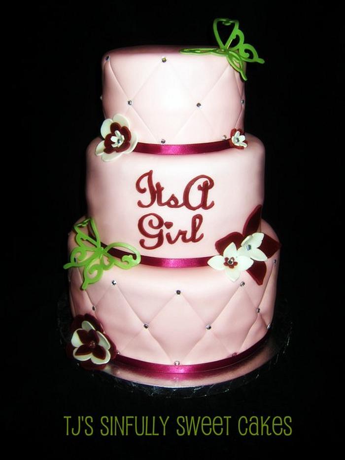 Its a Girl Butterfly Cake