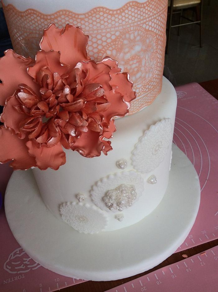Peonia wedding cake