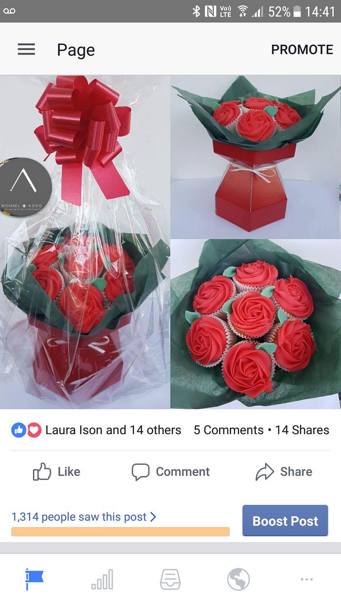 Valentine's cupcake bouquets