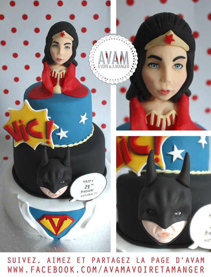 superheroes birthday cake