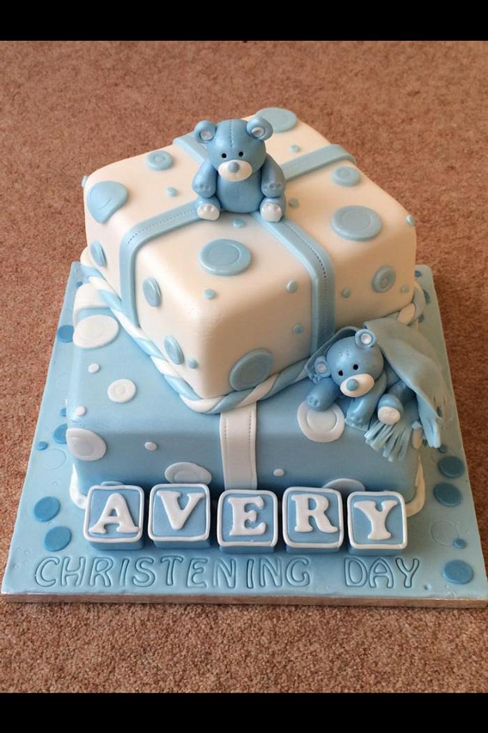 christening cake for boy