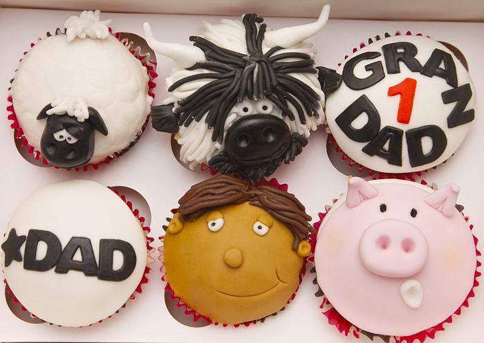 Animal themed Father's Day cupcakes