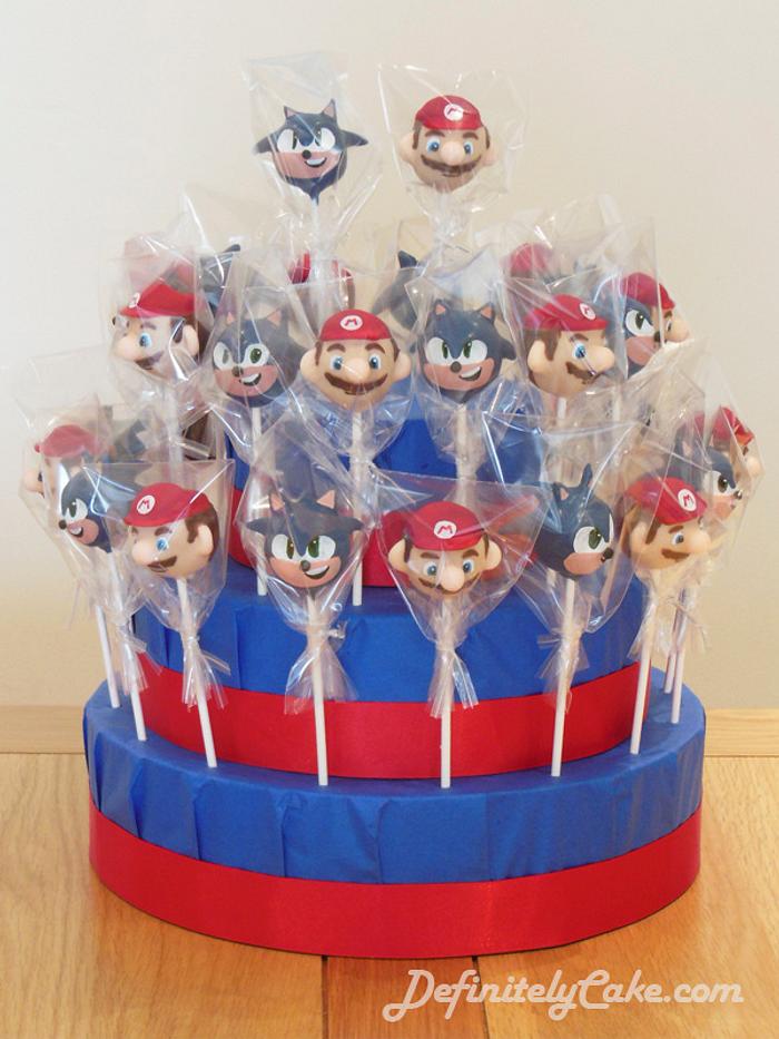 Mario and Sonic Cake Pop Display
