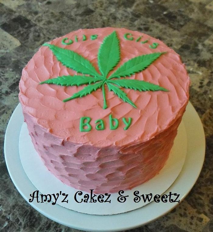 Cannabis leaf cake
