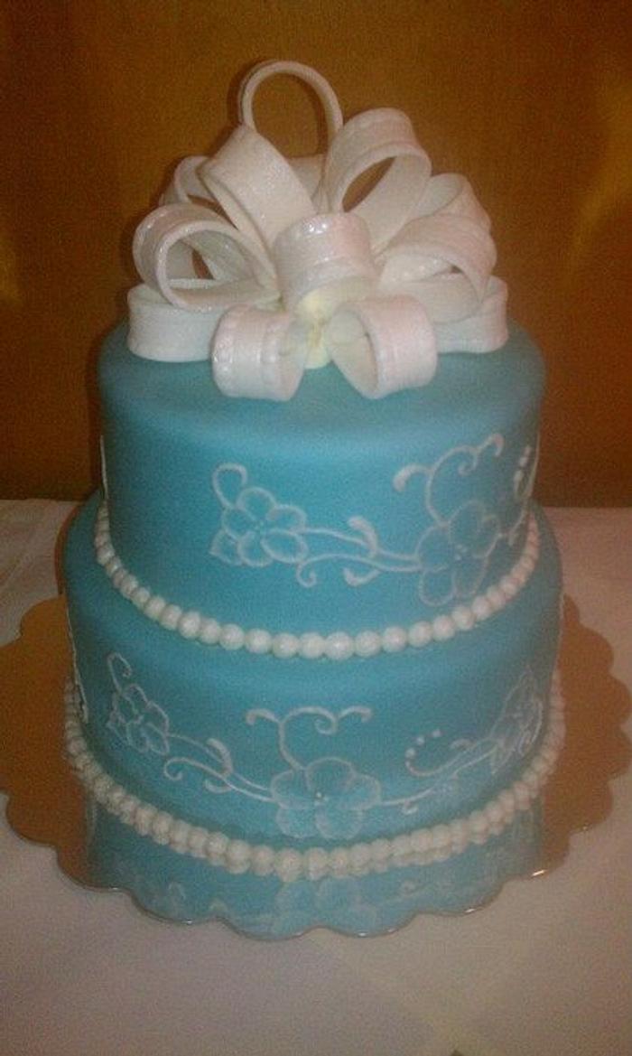 Wedgwood Themed Birthday Cake
