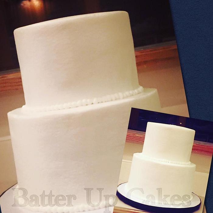 all white buttercream wedding cake