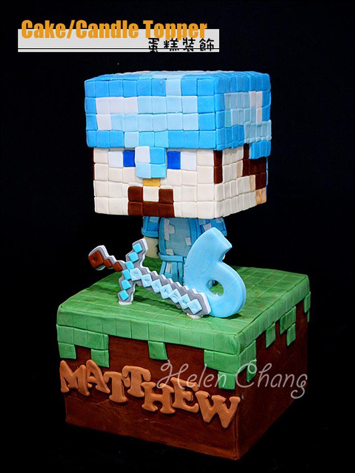Minecraft Diamond Steve Cake Topper