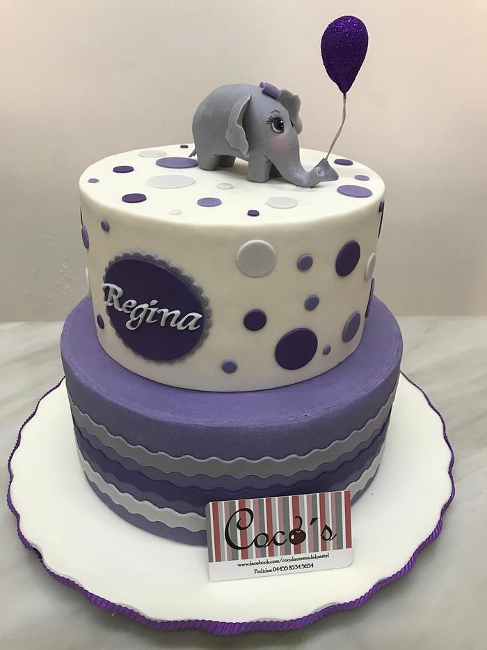 Baby shower purple cake