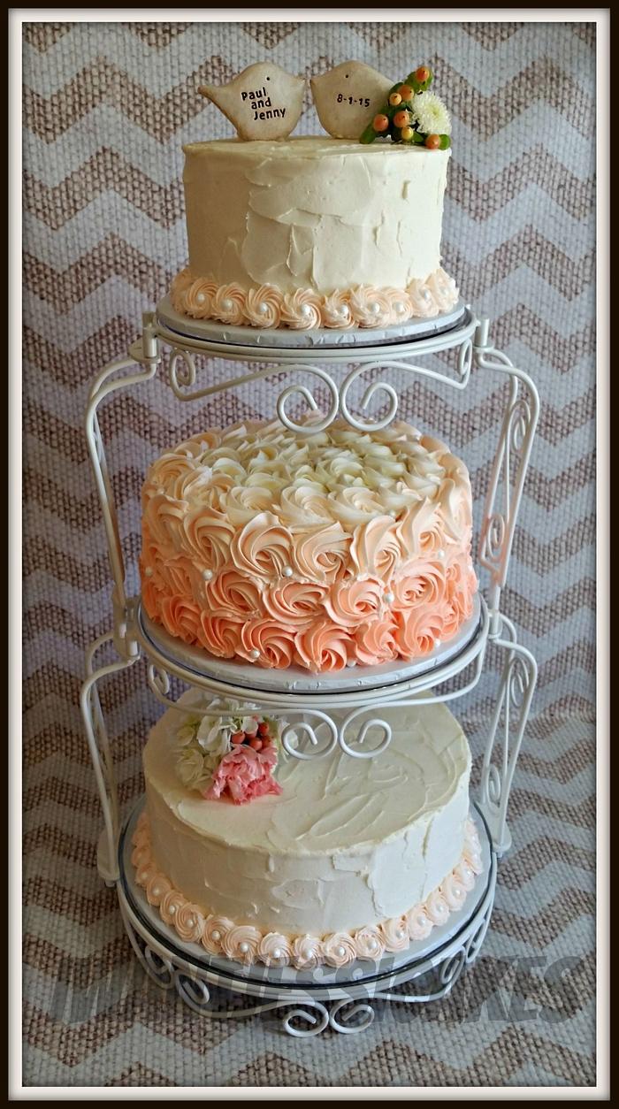 Blush wedding cake