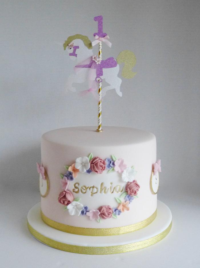 Unicorn topper 1st Birthday Cake