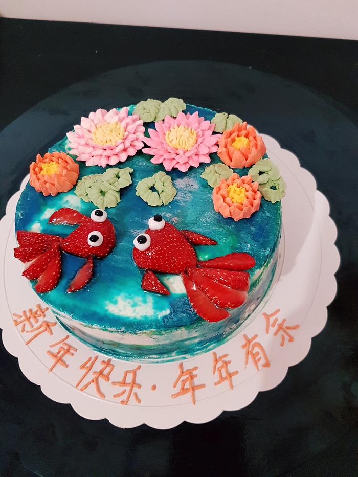 Chinese New year buttercream cake