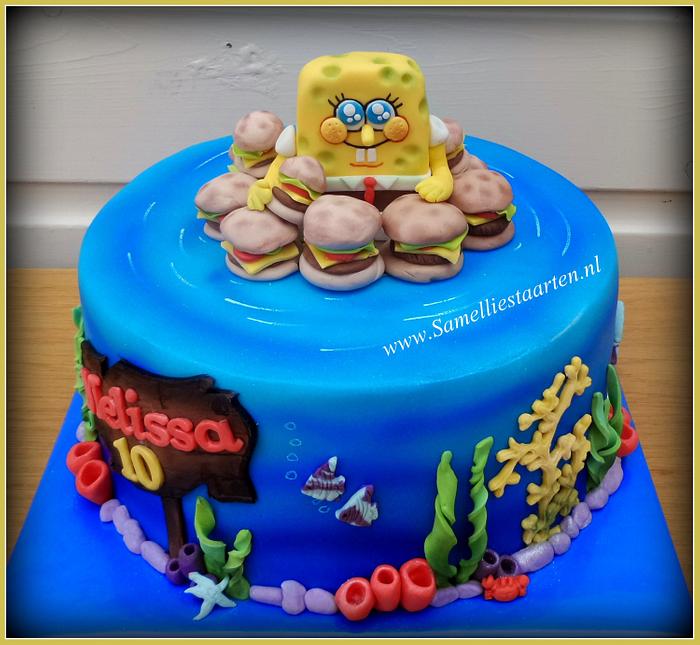 Spongebob with hamburgers