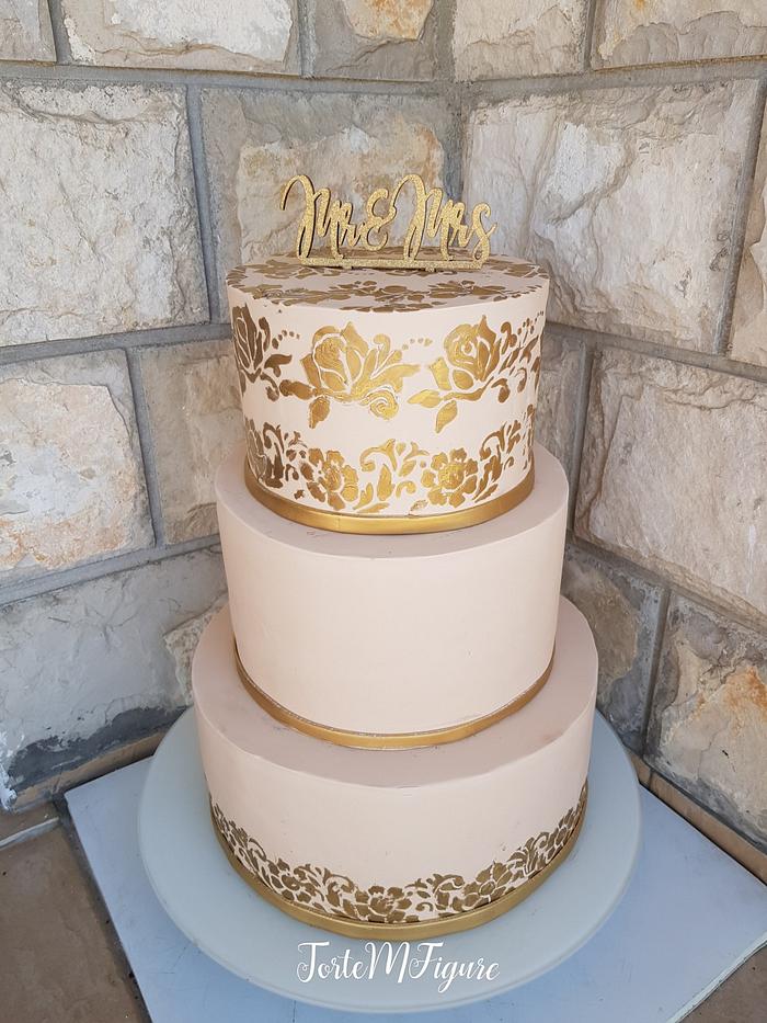 Wedding stencil cake