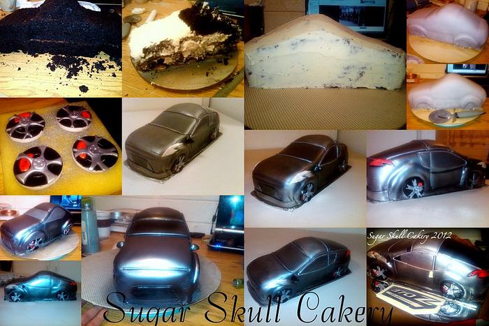 Nissan Car Cake Process Collage=)