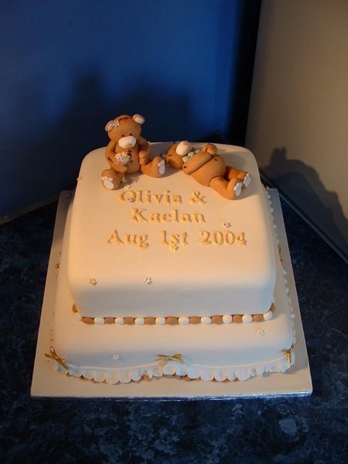 Teddy Christening cake