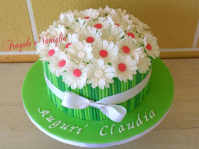 Daisy bouquet cake