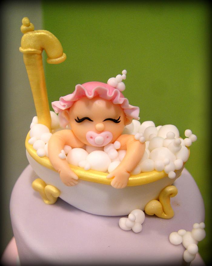 Baby girl in the bathtub