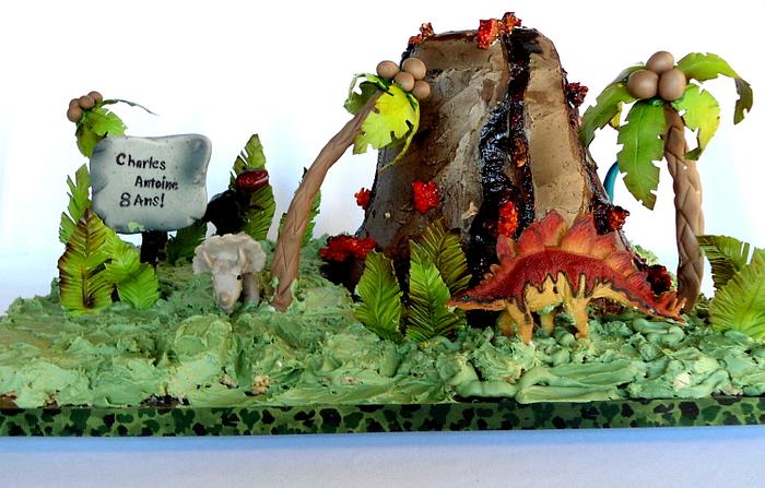 Volcano/Dinosaur cake