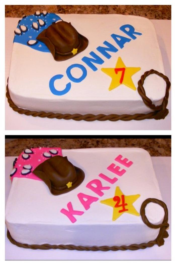 Cowboy/Cowgirl Cakes