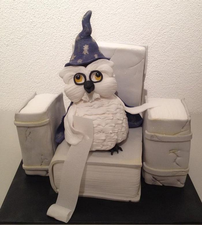 Potter Owl with books