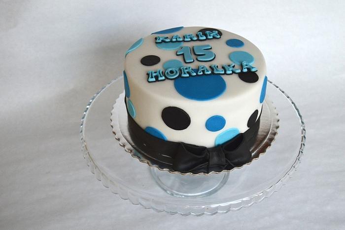 Birthday cake with polka dots