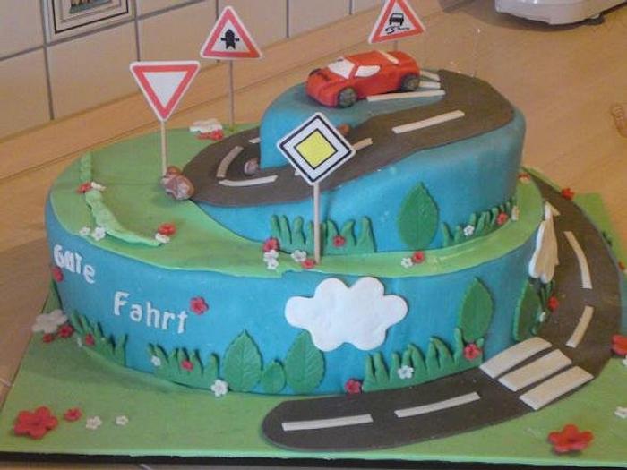 My first driving-license cake for my daughter