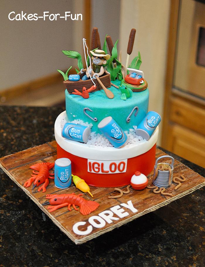 Fishing Birthday Cake - Decorated Cake by Cakes For Fun - CakesDecor