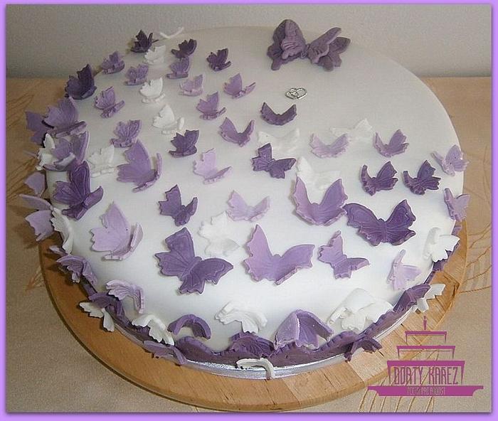 Wedding cake with butterlies