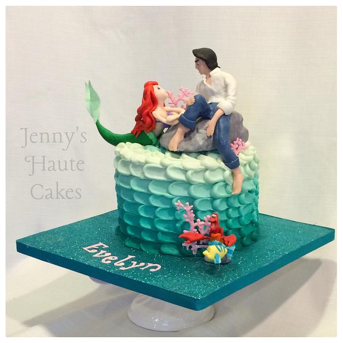 Little Mermaid Ombré Cake