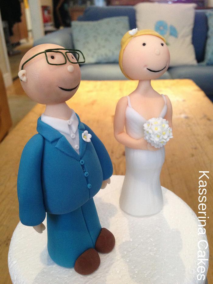 Naive bride and groom cake topper - August 2015