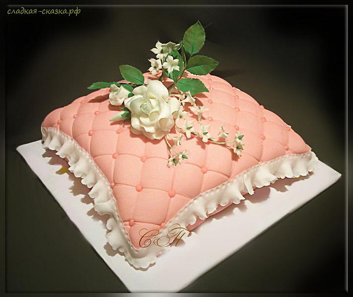 Cake "Pillow with Flowers"