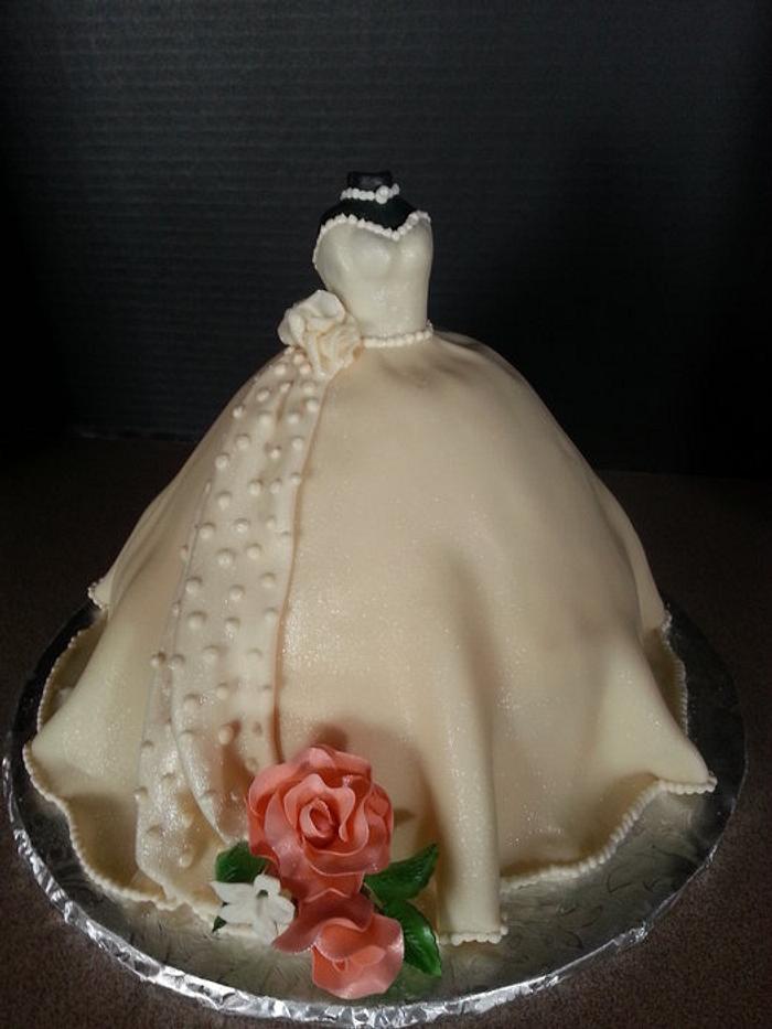 Bridal Gown wedding shower cake