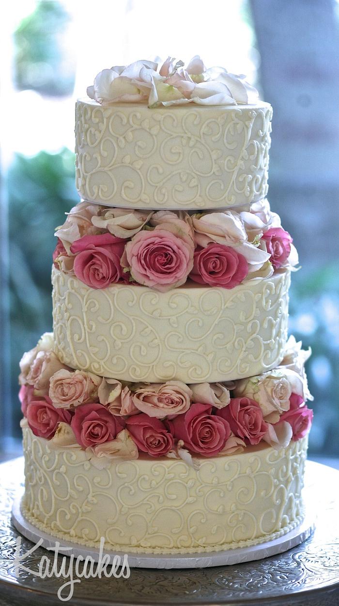 Wedding Cake with Floating Tiers