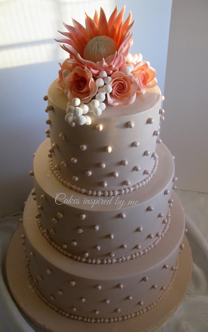 Protea flower wedding cake