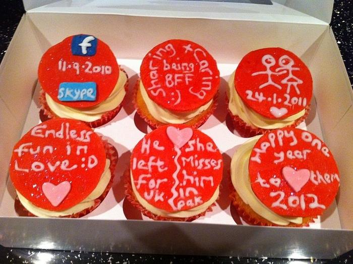Love story cupcakes