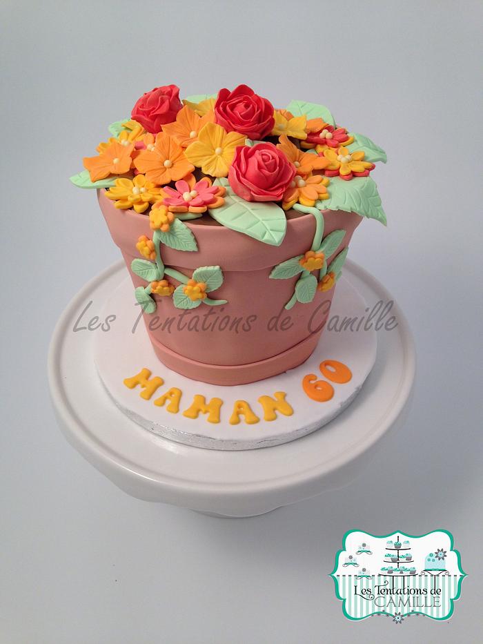 Flower Pot Birthday Cake