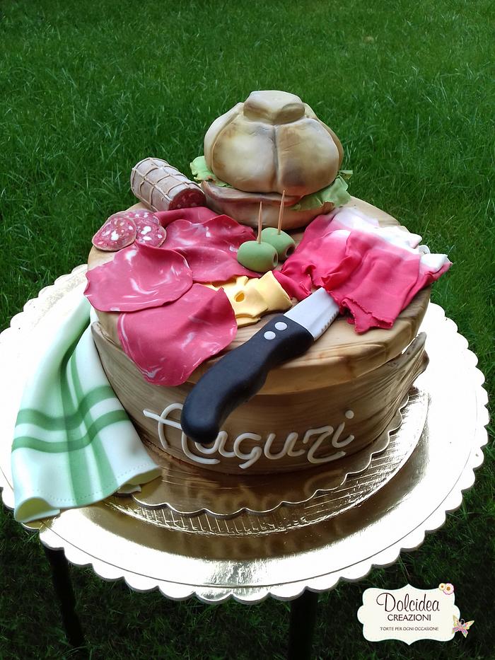 Torta tagliere con salumi- chopping board cake