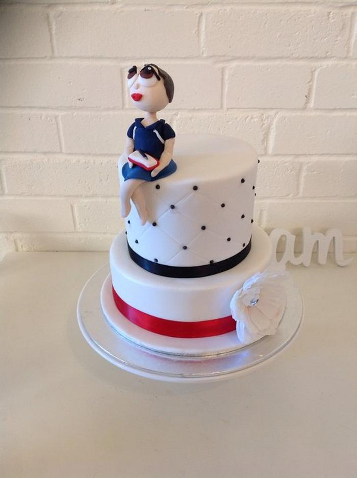 Figure on two tiered cake