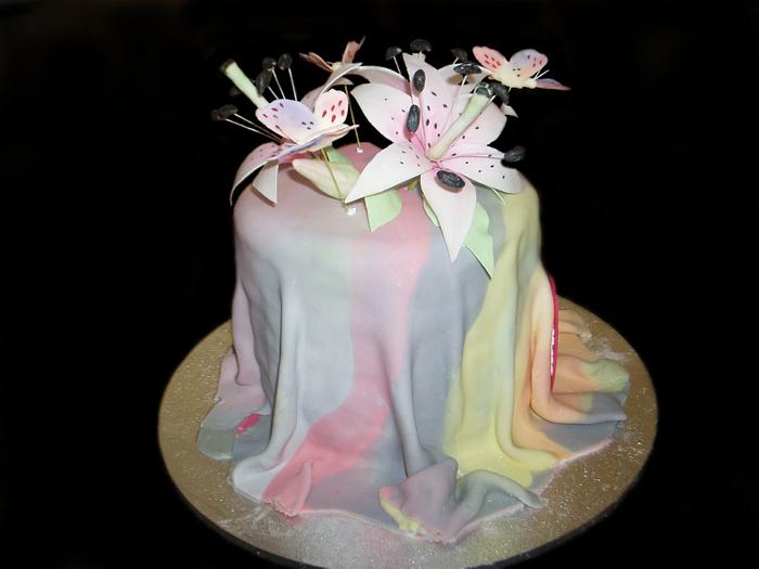 Lilies Birthday Cake for my Mum :)
