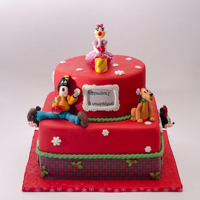 daisy duck, Pluto and Goofy cake