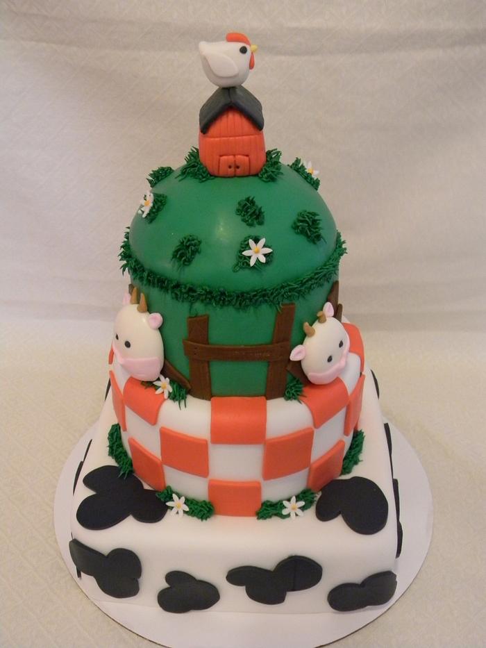 Farm Theme Baby Shower Cake