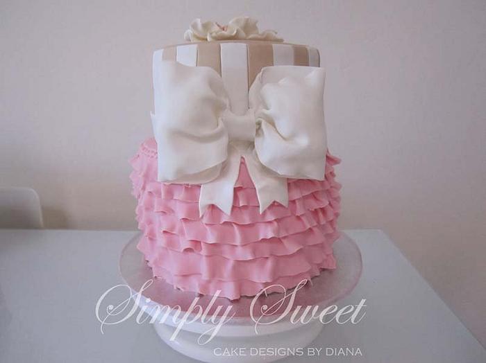 Baby Shower Cake - Frills and Stripes