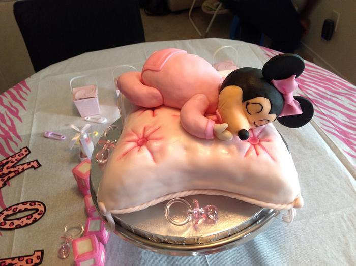 Baby Minnie Mouse Baby Shower Cake