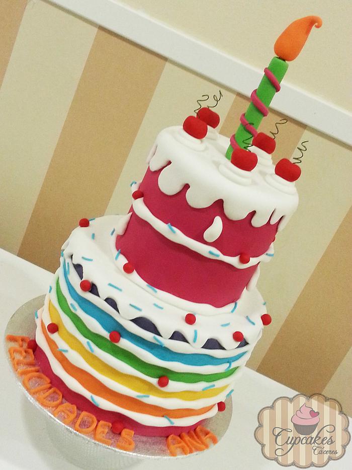Colorful birthday cake