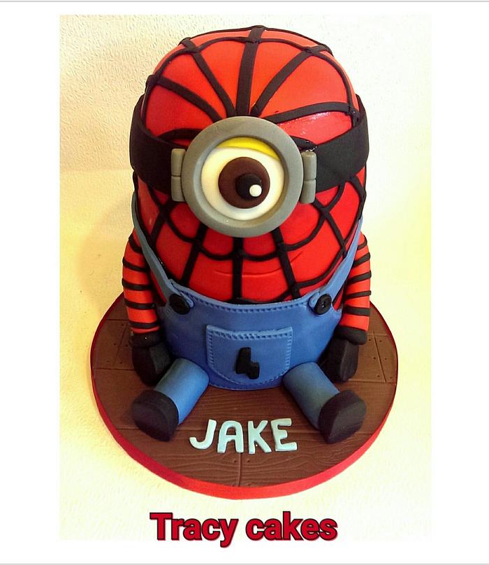 Spiderman minion cake