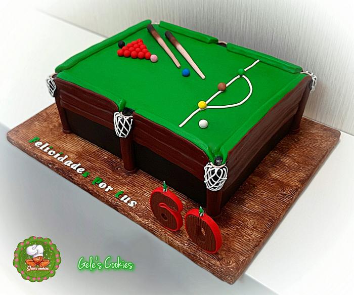 Snooker billiard cake 