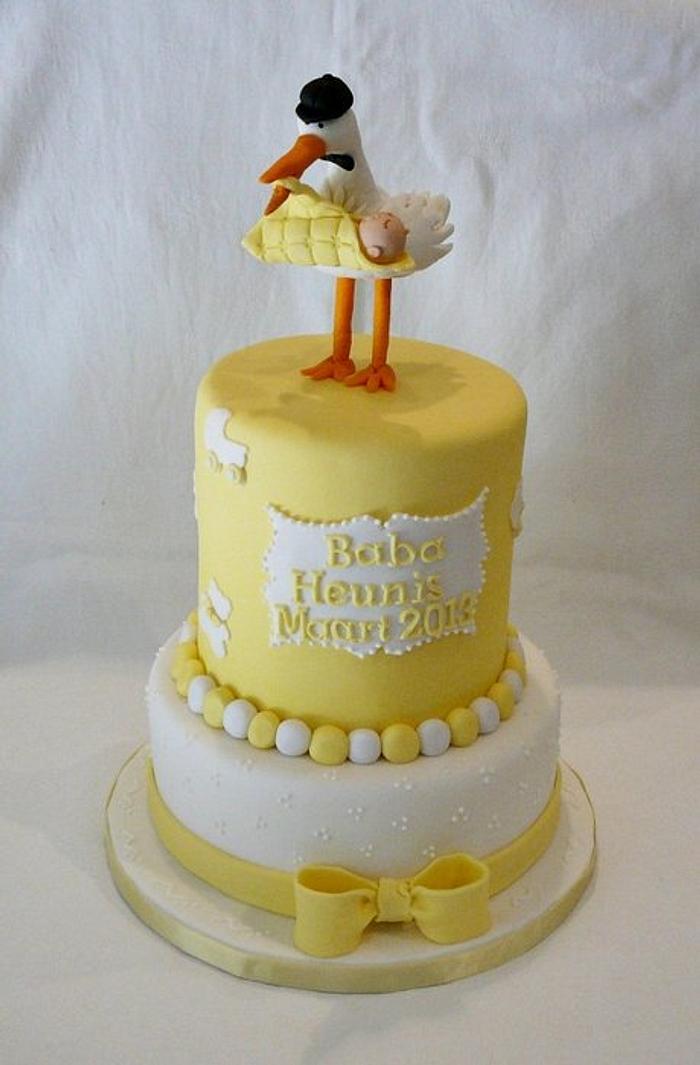 Baby announcement cake